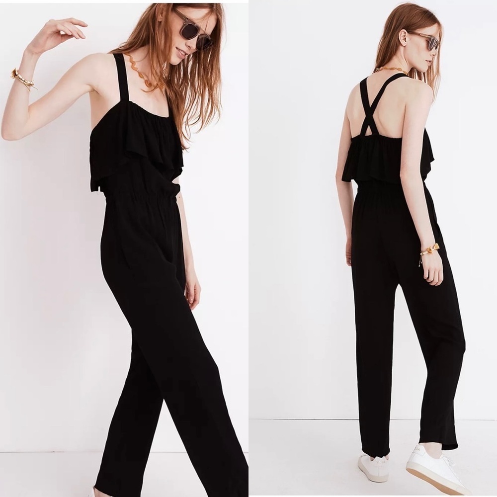 Madewell Apron Ruffle Jumpsuit - Picture 2 of 14